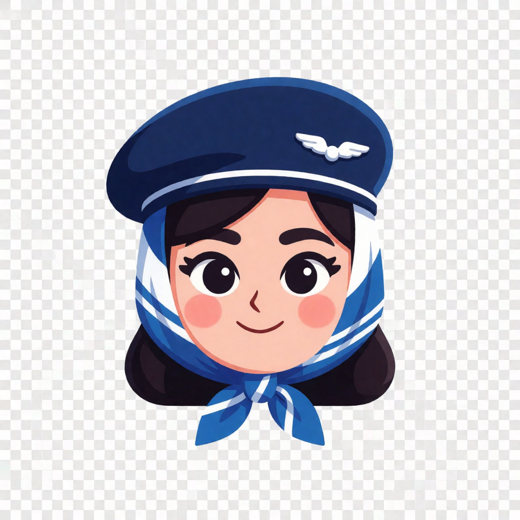 Veya, the Veyra flight attendant mascot